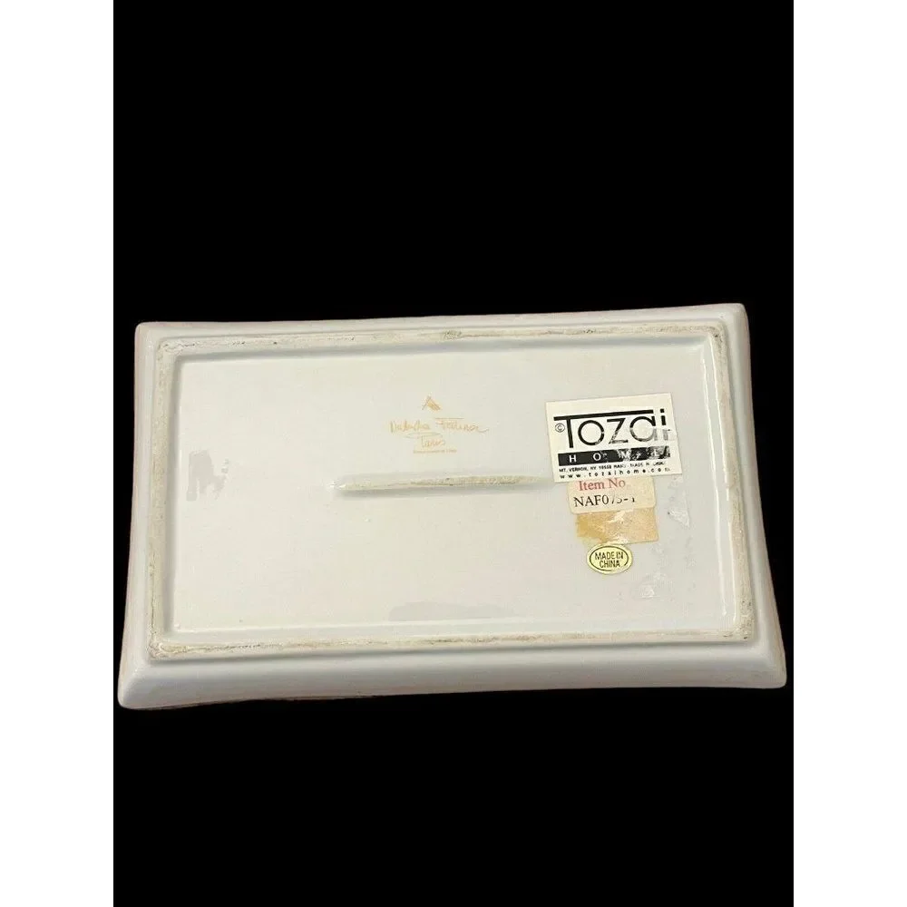 Tozai Home Yellow Bird Tray Japanese Cherry Blossoms Dish Natasha Farina Paris